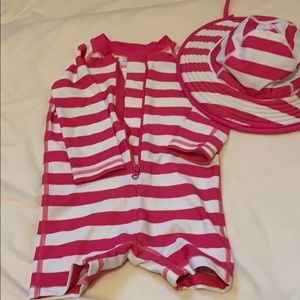 Hanna Anderson Swim Suit w/ matching hat